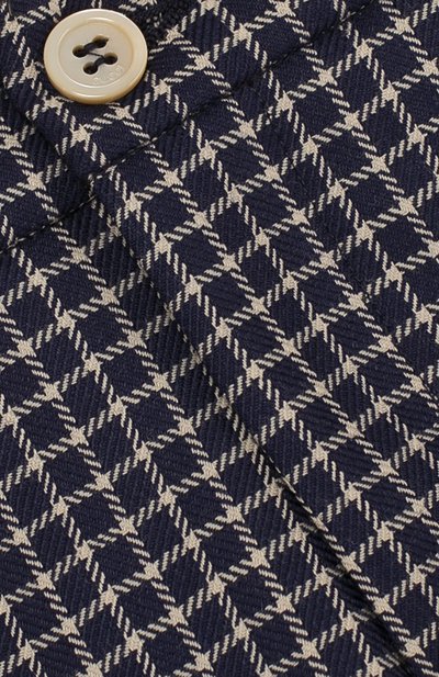 Шерстяные брюки в клетку с отворотами GUCCI синего цвета по цене 53350 руб., арт. 499573/XB823, фото 3 Шерстяные брюки в клетку с отворотами GUCCI, арт. 499573/XB823, фото 3