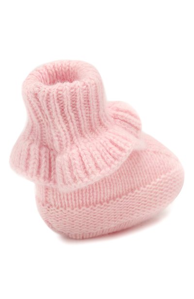 Кашемировые пинетки BABY T светло-розового цвета по цене 5565 руб., арт. 19AIC873SA, фото 3 Кашемировые пинетки BABY T, арт. 19AIC873SA, фото 3