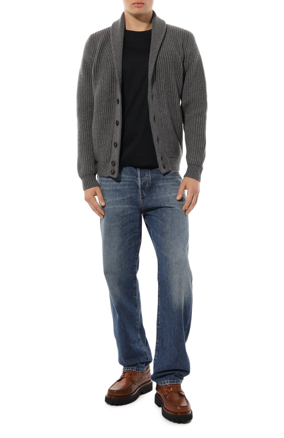 Кашемировый кардиган COLOMBO темно-серого цвета по цене 263500 руб., арт. MA03630/2-26KI, фото 2 Кашемировый кардиган COLOMBO, арт. MA03630/2-26KI, фото 2