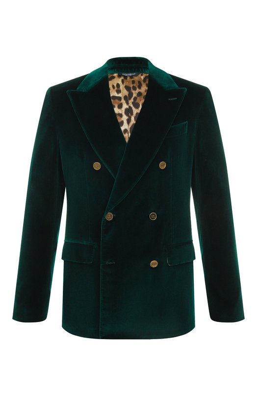 Бархатный пиджак Dolce & Gabbana G2TV8T/FUVKR Зелёный G2TV8T/FUVKR
