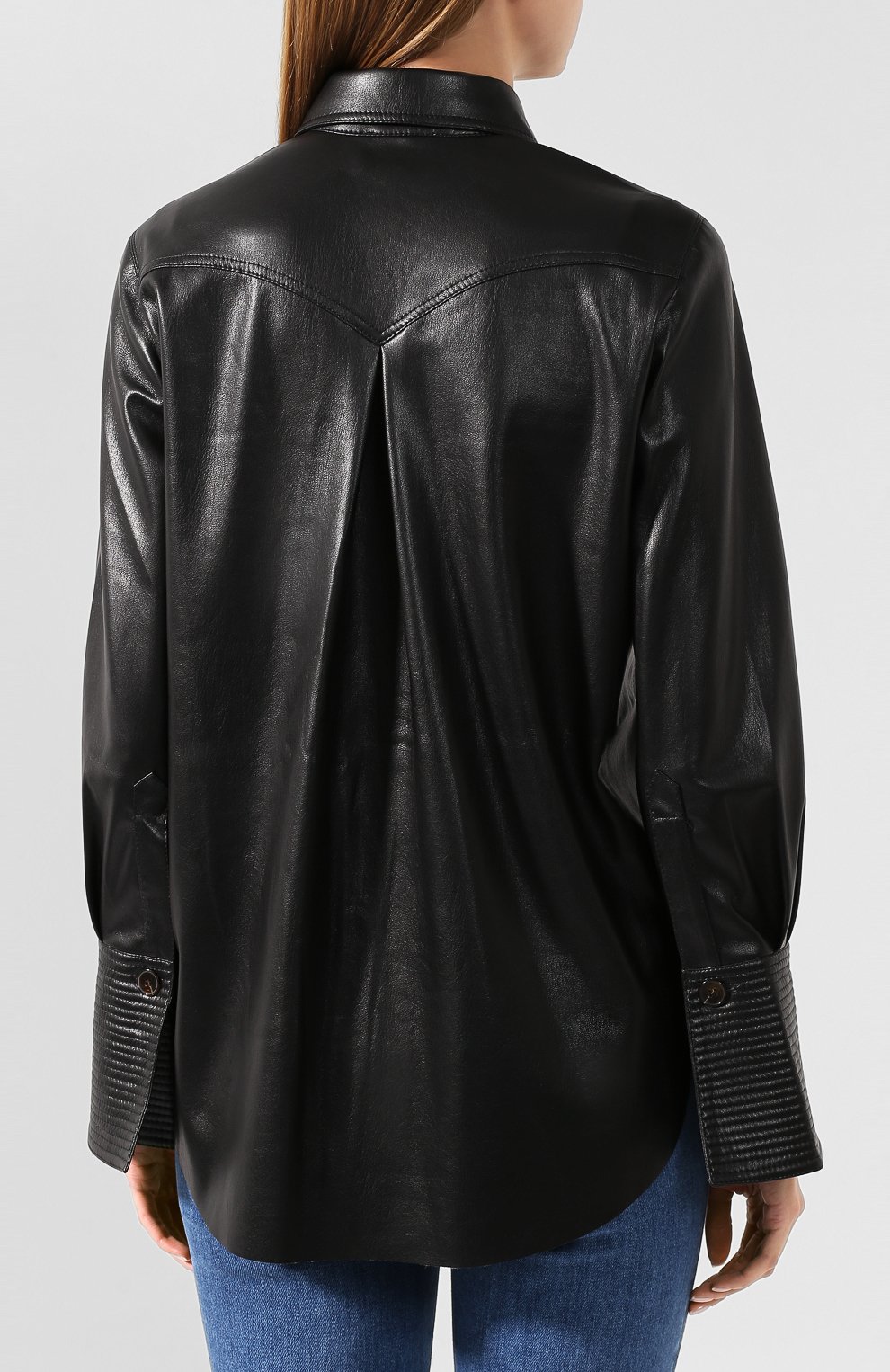 Рубашка NANUSHKA, арт. ELPI_BLACK_VEGAN LEATHER, фото 4