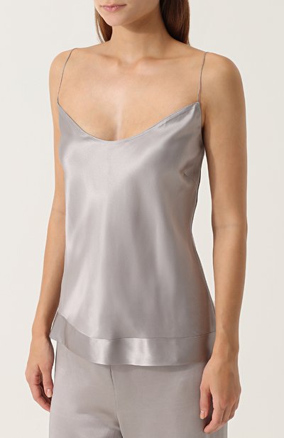 Шелковый топ на тонких бретельках MENG, арт. 9-BEA, фото 3