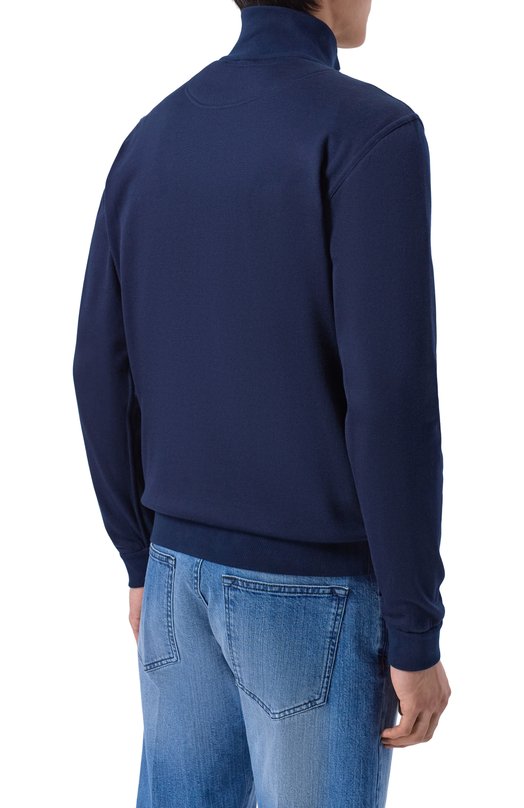Толстовка из хлопка и шелка Kiton UMK0888 Синий  UMK0888 Фото 4