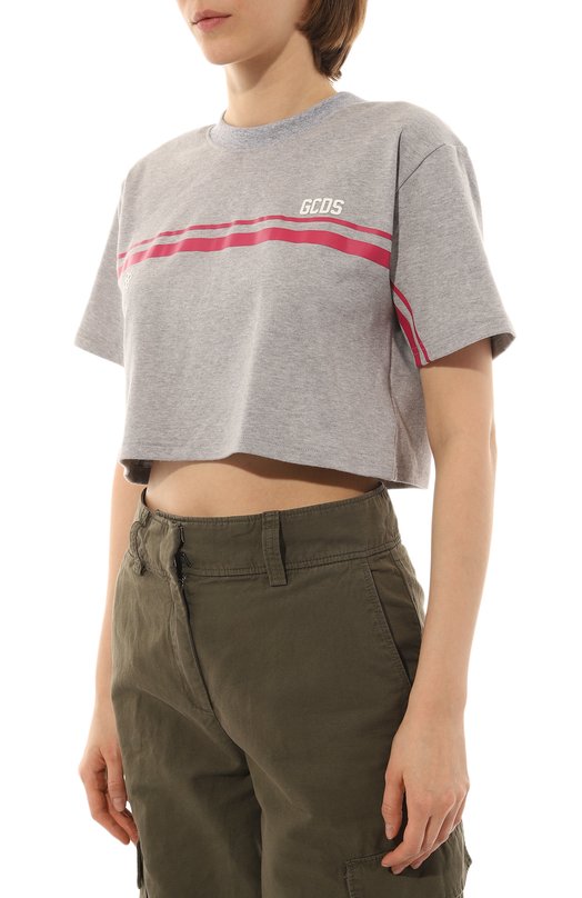 Хлопковая футболка GCDS Серый, фото 3