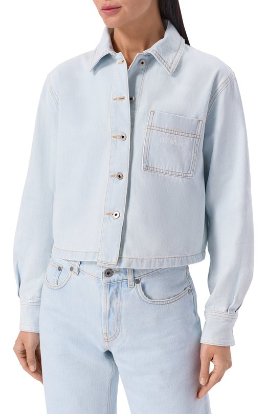 Джинсовая рубашка Off-White 0WYD013F25DEN002 Голубой  0WYD013F25DEN002 Фото 3
