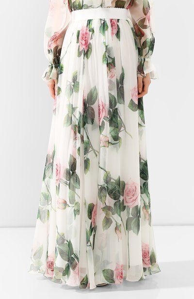 Шелковая юбка DOLCE & GABBANA белого цвета по цене 354000 руб., арт. F4B0WT/HS19S, фото 3 Шелковая юбка DOLCE & GABBANA, арт. F4B0WT/HS19S, фото 3
