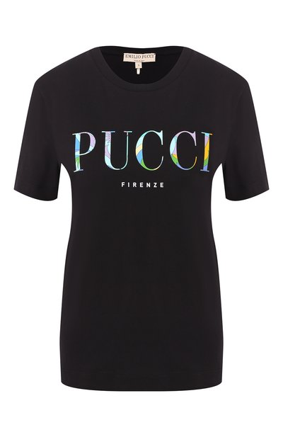 Женская хлопковая футболка EMILIO PUCCI, арт. 9HJP73/9H985