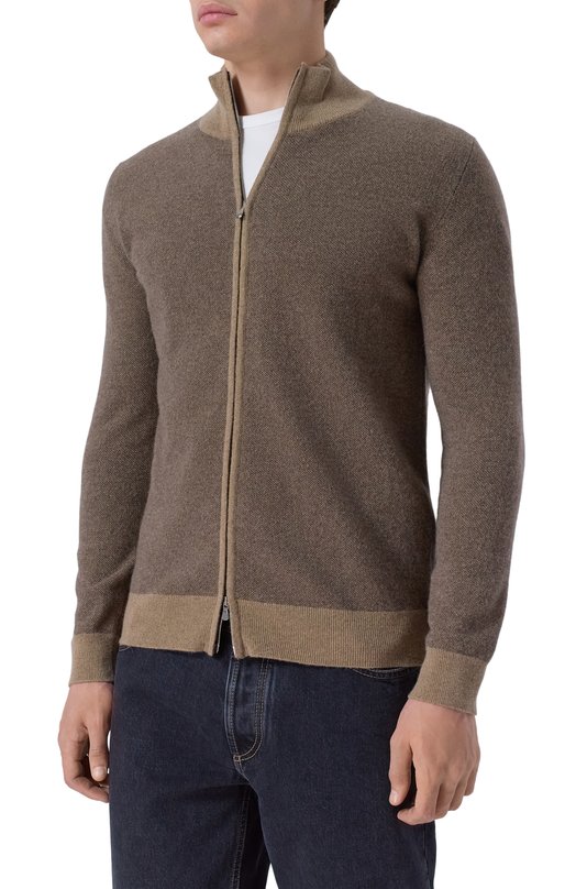 Кардиган из шерсти и кашемира Andrea Campagna M5625-9416 Бежевый  M5625-9416 Фото 3