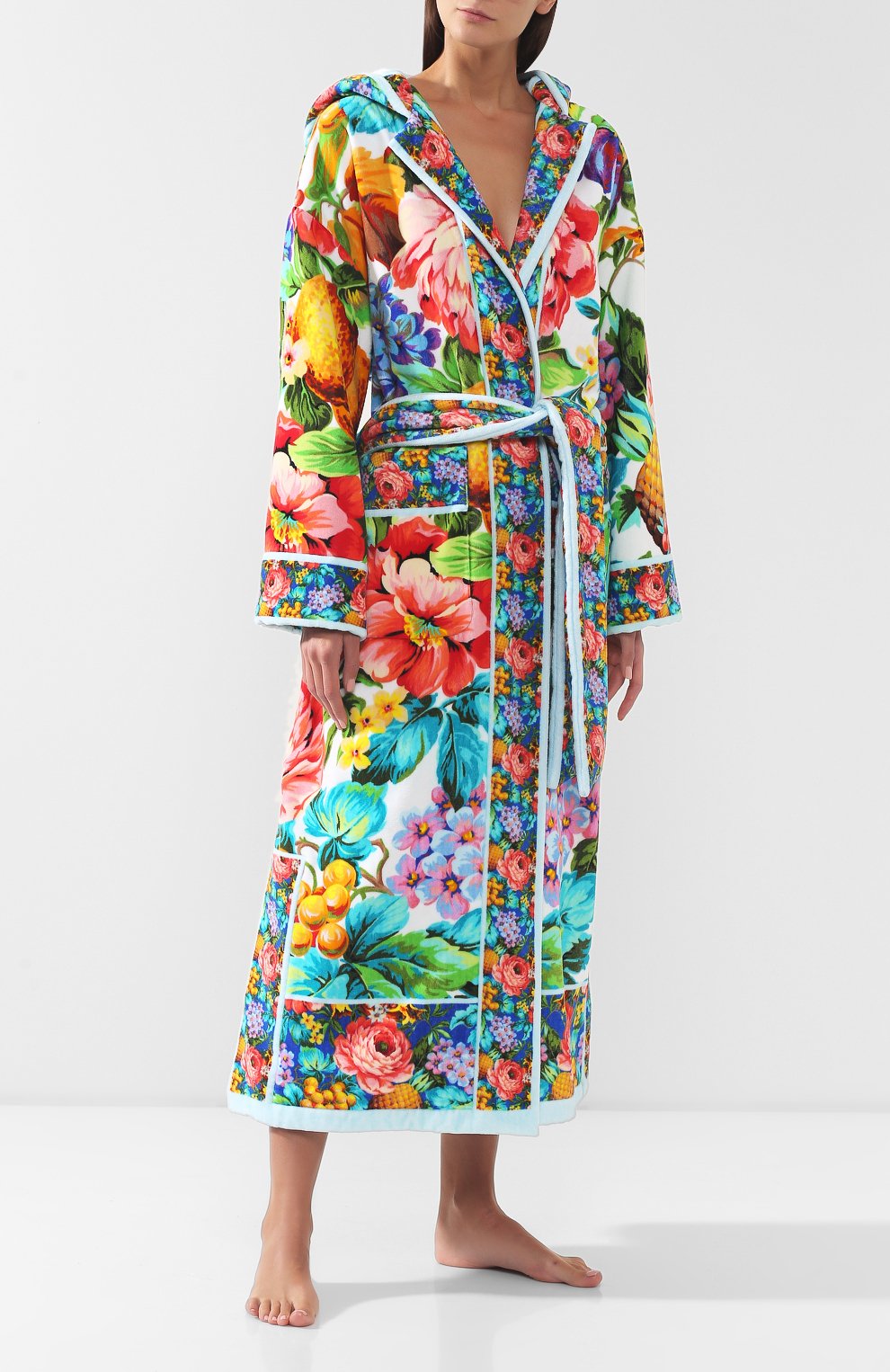 Хлопковый халат DOLCE & GABBANA разноцветного цвета по цене 270000 руб., арт. 00A03J/0MU84, фото 2 Хлопковый халат DOLCE & GABBANA, арт. 00A03J/0MU84, фото 2