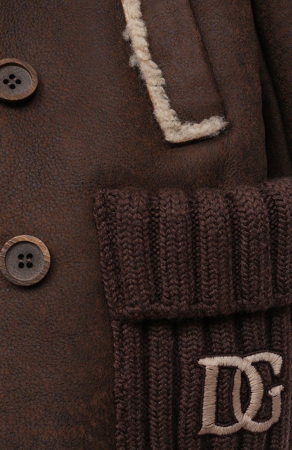 Двубортная дубленка DOLCE & GABBANA коричневого цвета по цене 143000 руб., арт. L41C95/FUP4G/2-6, фото 3 Двубортная дубленка DOLCE & GABBANA, арт. L41C95/FUP4G/2-6, фото 3