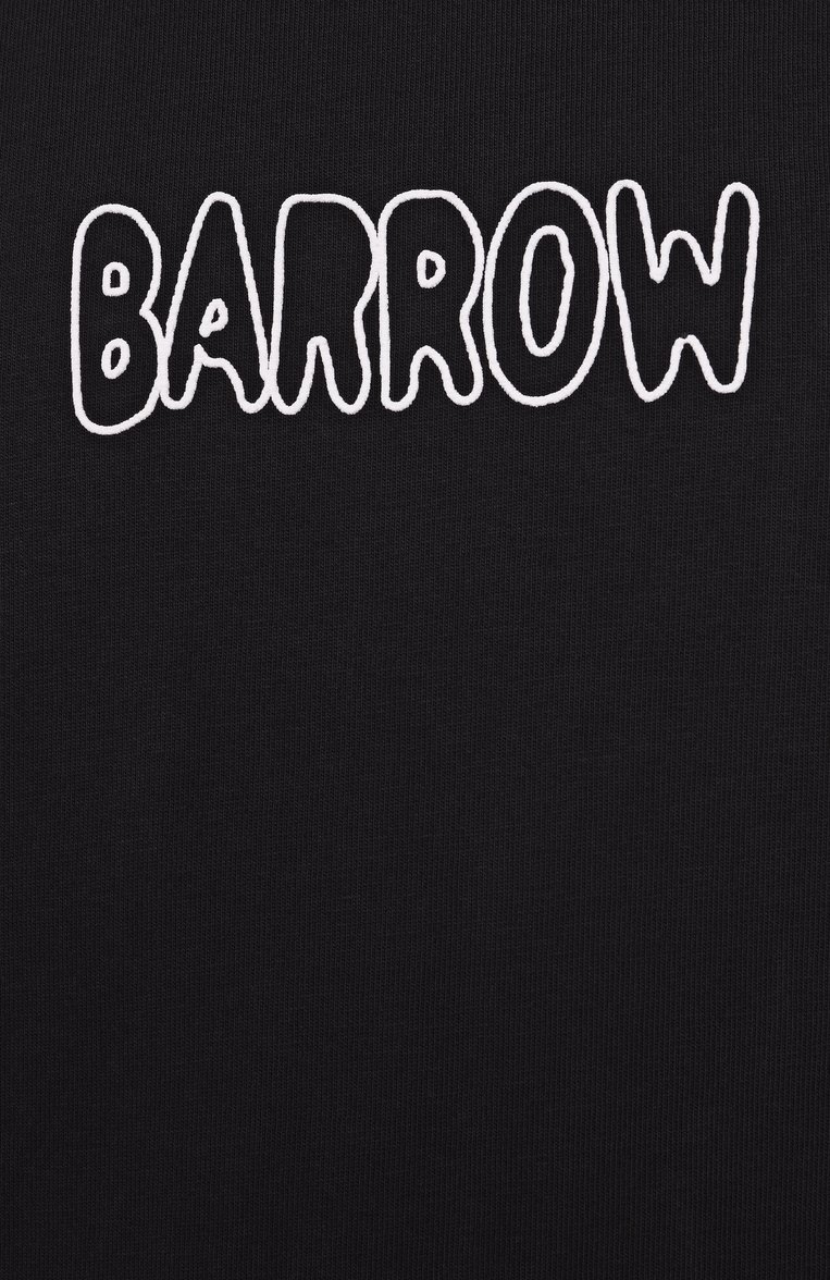 Мужская хлопковая футболка BARROW черного цвета, арт. S5BWMATH053 | Фото 7 (Длина (для топов): Стандартные; Материал внешний: Хлопок; Рукава: Короткие; Принт: С принтом; Стили: Гранж; Мужское Кросс-КТ: Футболка-одежда; Кросс-КТ: Джерси)