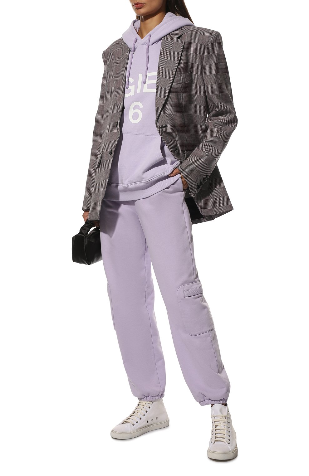 Хлопковое худи MM6 сиреневого цвета по цене 44850 руб., арт. S52GU0161/S25337, фото 2 Хлопковое худи MM6, арт. S52GU0161/S25337, фото 2