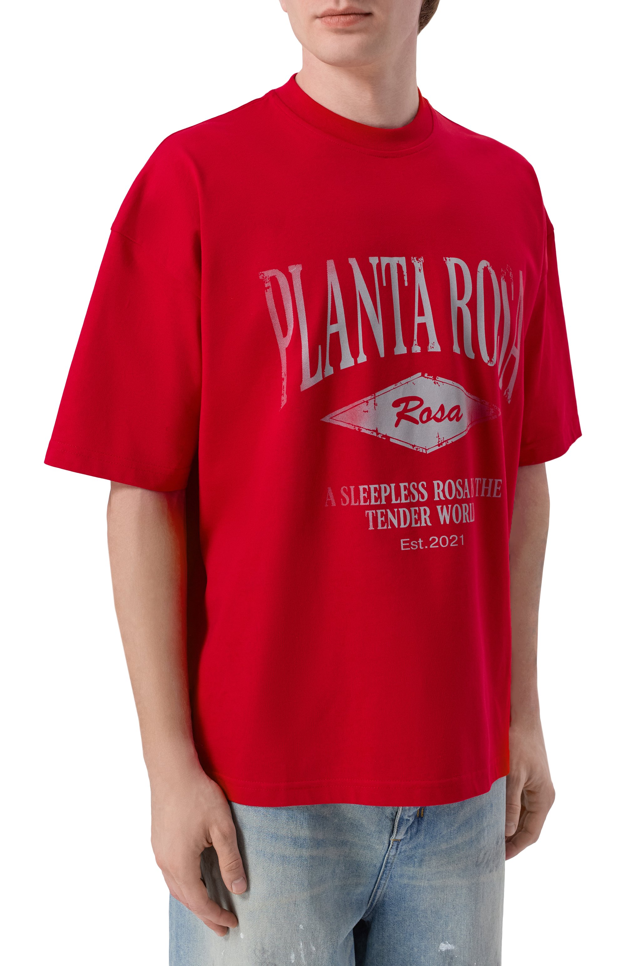 Хлопковая футболка PLANTA ROSA, арт. PR/T02/TENDER-CRIMSON/250, фото 4