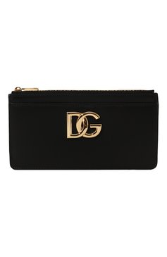 Женский кожаный футляр для кредитных карт DOLCE & GABBANA черного цвета, арт. BI1265/AW576 | Фото 1 (Материал: Натуральная кожа; Материал сплава: Проставлено; Нос: Не проставлено)