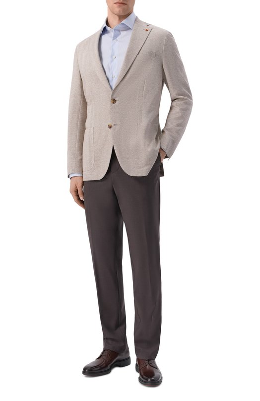 Шерстяные брюки Marco Pescarolo VENT0/5320 Коричневый  VENT0/5320 Фото 2