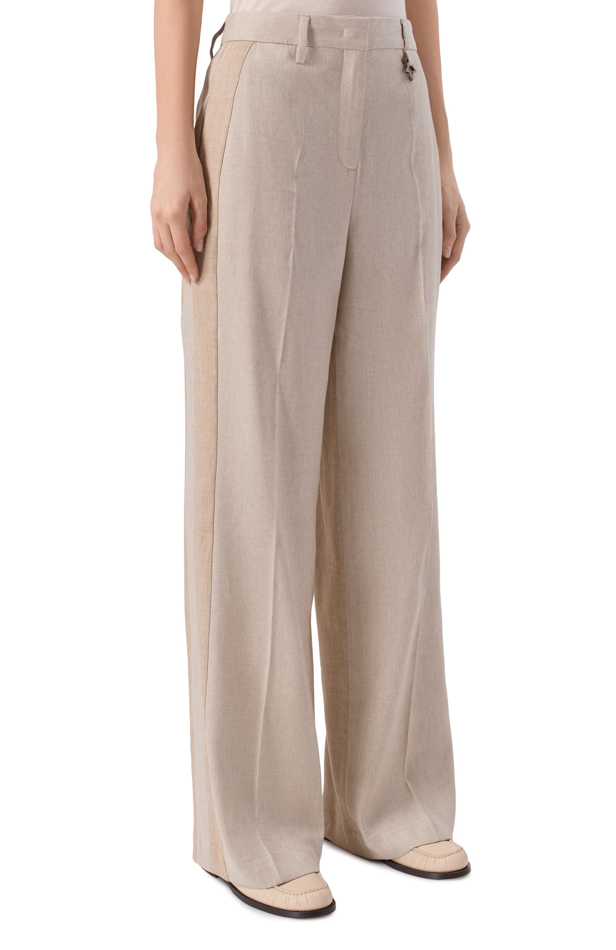 Брюки изо льна и вискозы LORENA ANTONIAZZI, арт. P2638PA01M/5154, фото 3