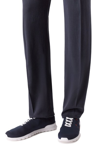 Текстильные кроссовки KITON темно-синего цвета по цене 125000 руб., арт. USSA392N0136202, фото 3 Текстильные кроссовки KITON, арт. USSA392N0136202, фото 3