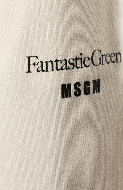 Хлопковые джоггеры MSGM кремового цвета по цене 33300 руб., арт. 3241MDP90 227289, фото 5 Хлопковые джоггеры MSGM, арт. 3241MDP90 227289, фото 5