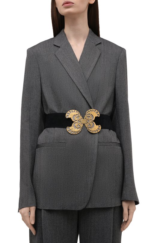 Замшевый пояс Saint Laurent Чёрный, фото 2