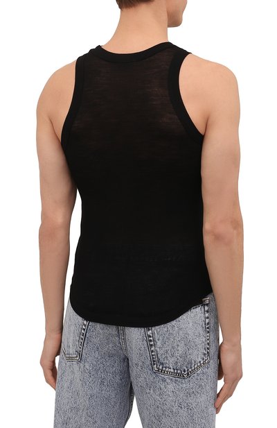 Шерстяная майка SAINT LAURENT черного цвета по цене 32650 руб., арт. 683771/Y36DN, фото 4 Шерстяная майка SAINT LAURENT, арт. 683771/Y36DN, фото 4