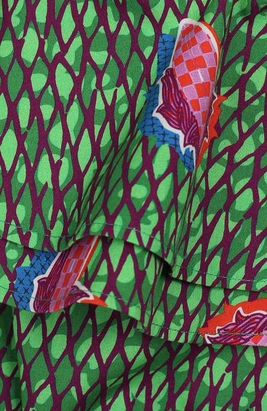 Хлопковое платье Stella Jean Kids Зелёный, фото 3