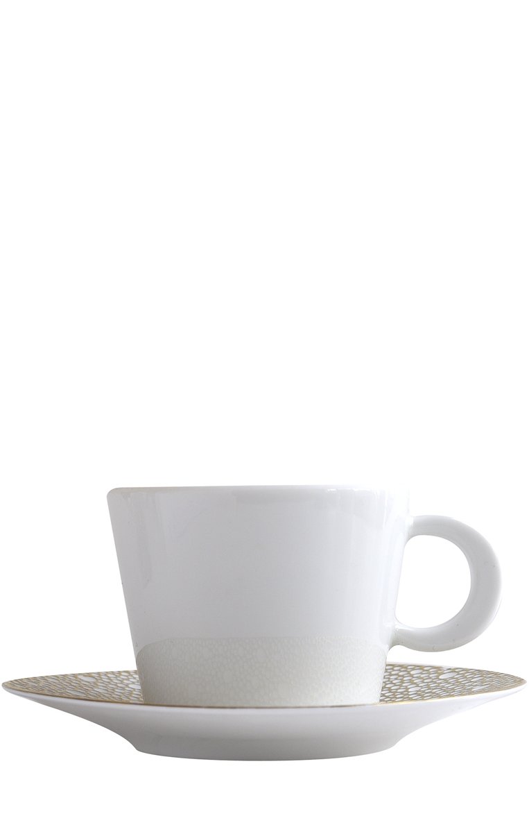 Чайная чашка с блюдцем ecume mordore BERNARDAUD белого цвета, арт. 1721/20454 | Фото 1 (Материал внутренний: Не назначено; Региона�льные ограничения белый список (Axapta Mercury): Не проставлено; Нос: Не проставлено; Статус проверки: Проверена категория; Ограничения доставки: fragile-2)