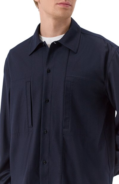 Рубашка из шерсти и шелка ZILLI темно-синего цвета по цене 138500 руб., арт. SP0B01M024091001U, фото 5 Рубашка из шерсти и шелка ZILLI, арт. SP0B01M024091001U, фото 5