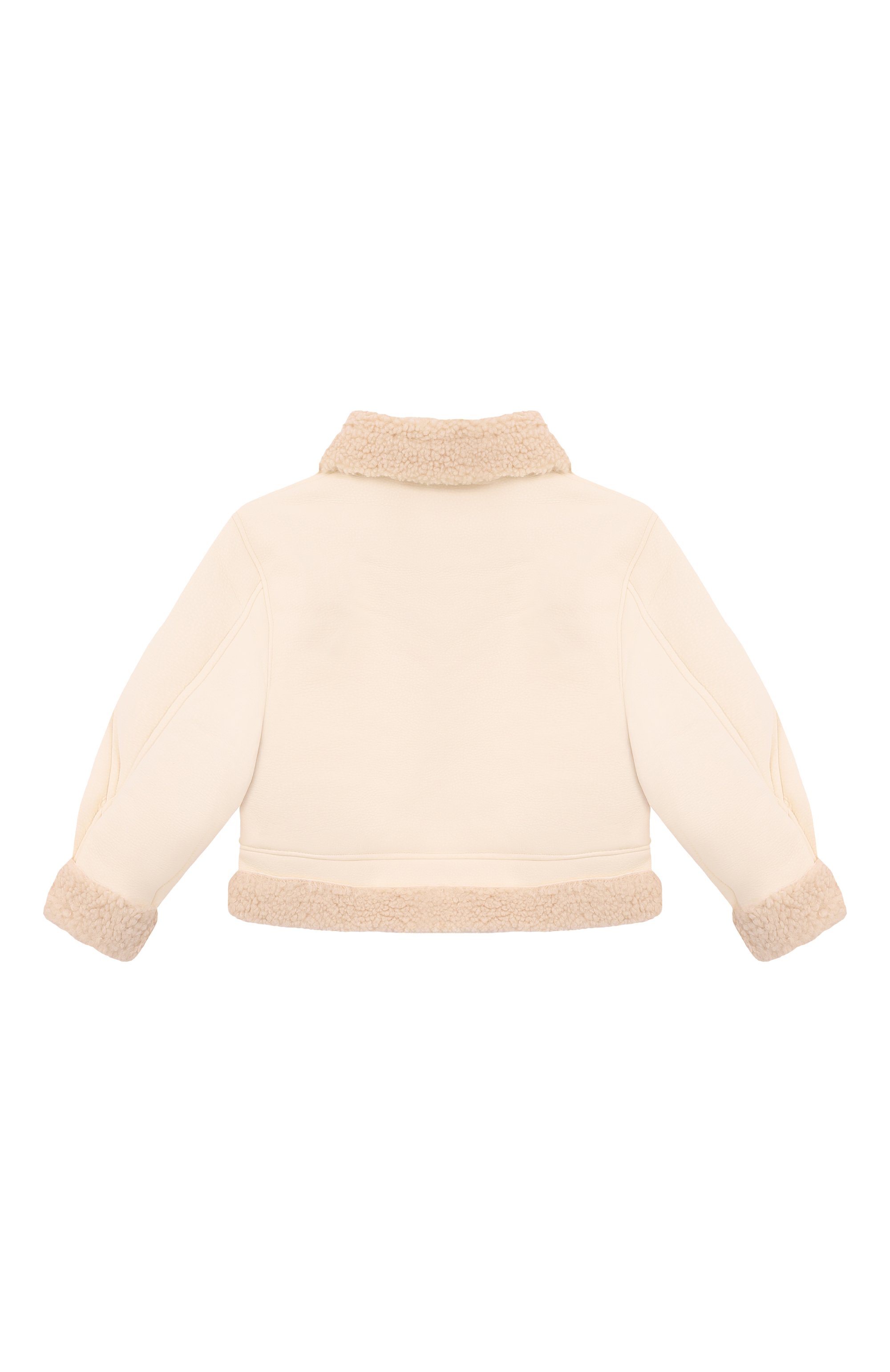 Дубленка из экомеха ERMANNO SCERVINO кремового цвета по цене 36950 руб., арт. SFGB035C, фото 2 Дубленка из экомеха ERMANNO SCERVINO, арт. SFGB035C, фото 2