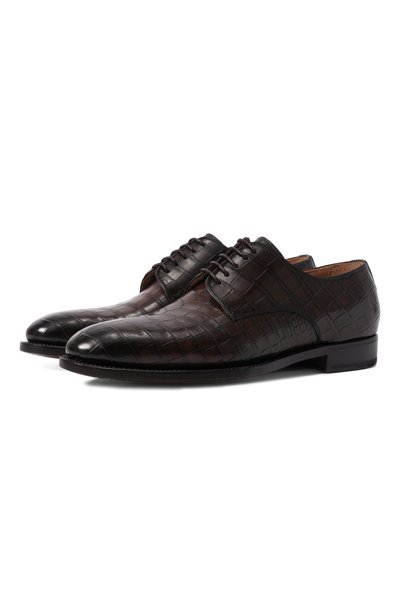 Мужские дерби из кожи крокодила KITON, арт. USSA101N00102