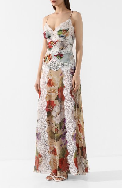 Платье из смеси шелка и хлопка DOLCE & GABBANA, арт. F6H5AT/GDS39, фото 3