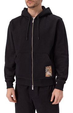 Мужской хлопковая толстовка BURBERRY черного цвета, арт. 8102276 | Фото 3 (Материал внешний: Хлопок; Длина (для топов): Стандартные; Материал сплава: Проставлено; Драгоценные камни: Проставлено; Рукава: Длинные; Мужское Кросс-КТ: Толстовка-одежда; Стили: Кэжуэл)