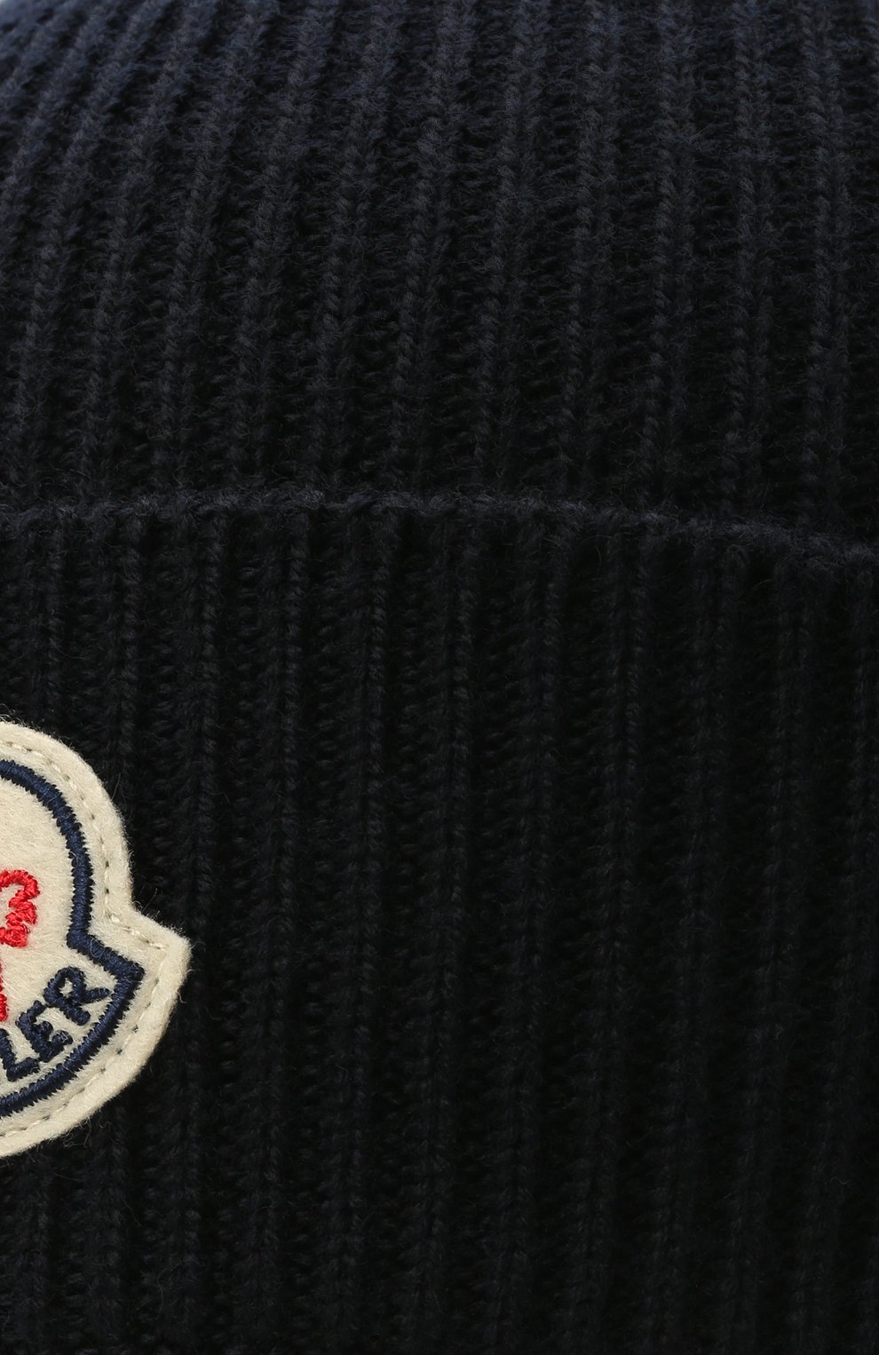 Шерстяная шапка MONCLER темно-синего цвета по цене 17900 руб., арт. G2-091-3B705-00-A9342, фото 3 Шерстяная шапка MONCLER, арт. G2-091-3B705-00-A9342, фото 3