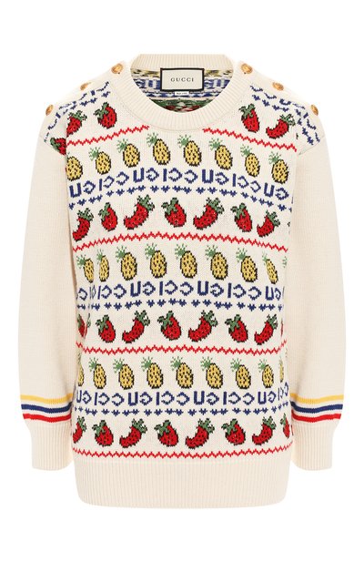 Женский пуловер из смеси хлопка и шерсти GUCCI, арт. 574216/XKASB
