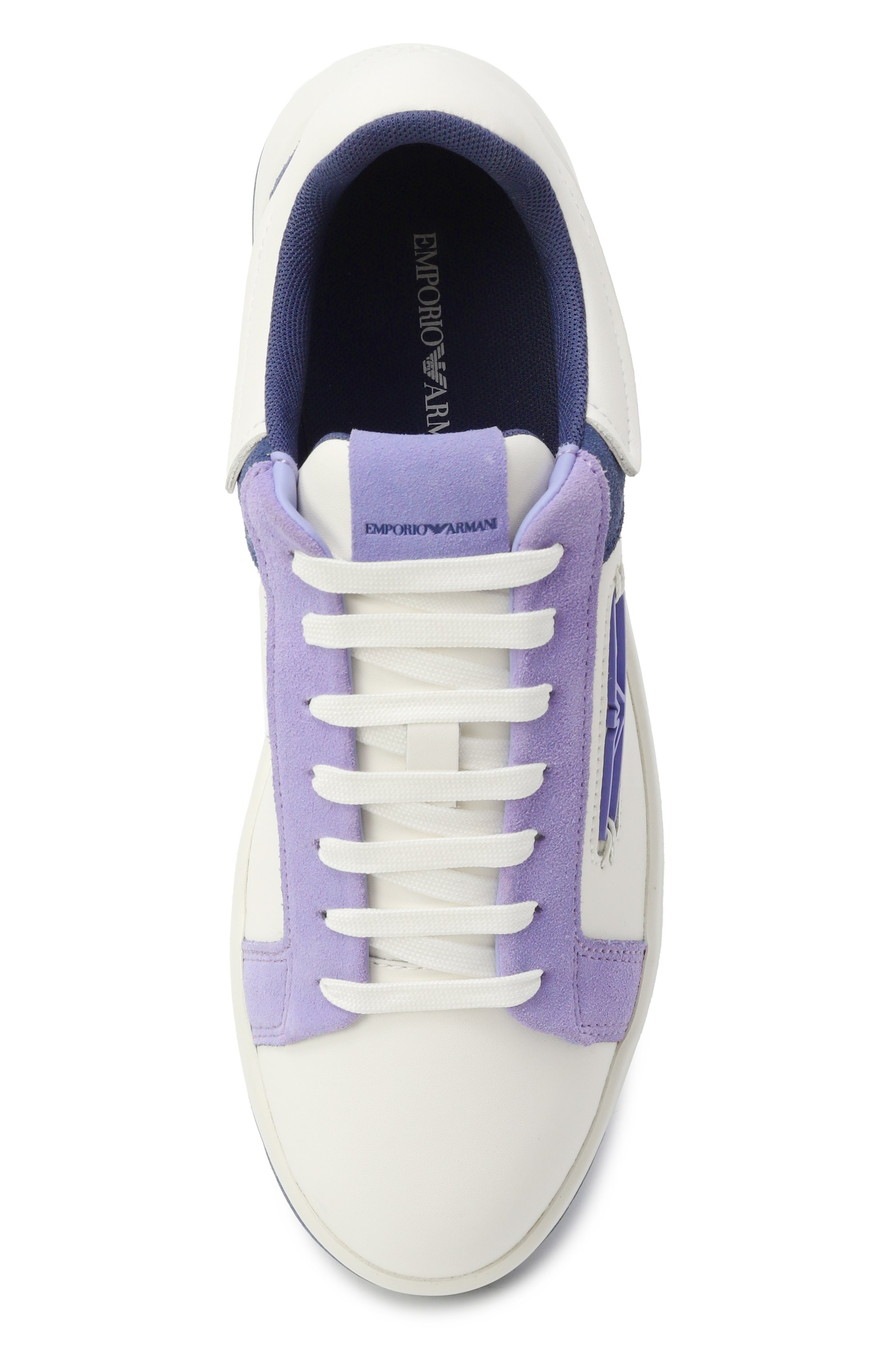 Кожаные кеды EMPORIO ARMANI, �арт. X3X024/XR222, фото 6