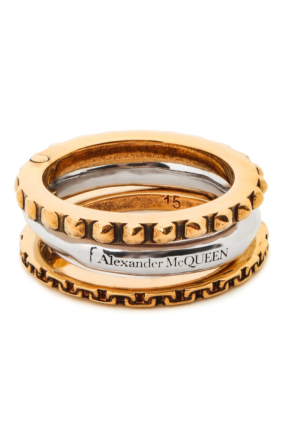 Кольцо ALEXANDER MCQUEEN золотого цвета по цене 51400 руб., арт. 677691/J160Z, фото 3 Кольцо ALEXANDER MCQUEEN, арт. 677691/J160Z, фото 3