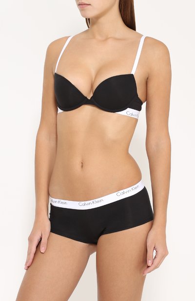 Хлопковые трусы-слипы с логотипом бренда CALVIN KLEIN черного цвета по цене 3570 руб., арт. 000QF1370E, фото 2 Хлопковые трусы-слипы с логотипом бренда CALVIN KLEIN, арт. 000QF1370E, фото 2