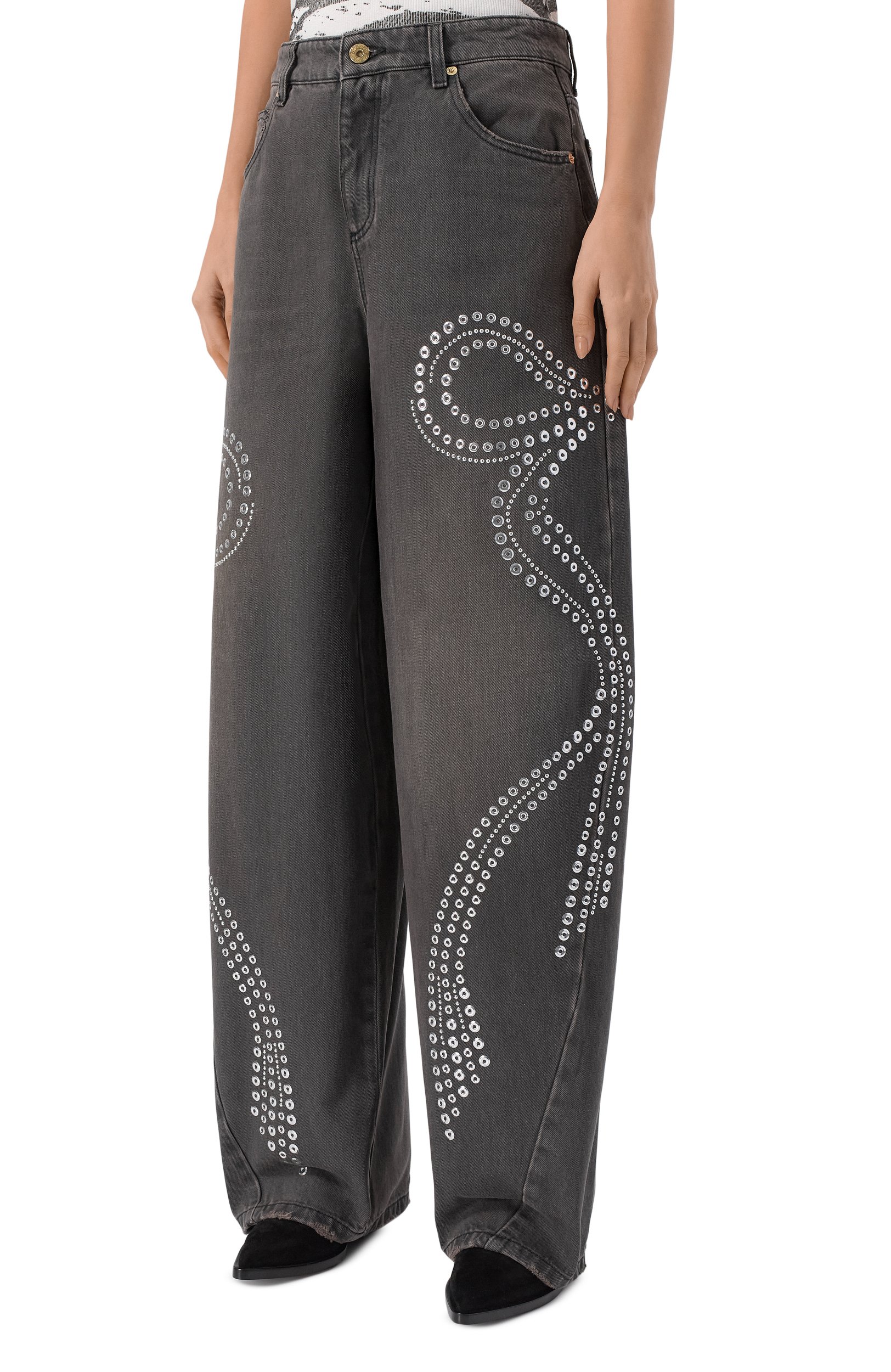 Джинсы BLUMARINE серого цвета по цене 89350 руб., арт. RF6021/D5108, фото 3 Джинсы BLUMARINE, арт. RF6021/D5108, фото 3