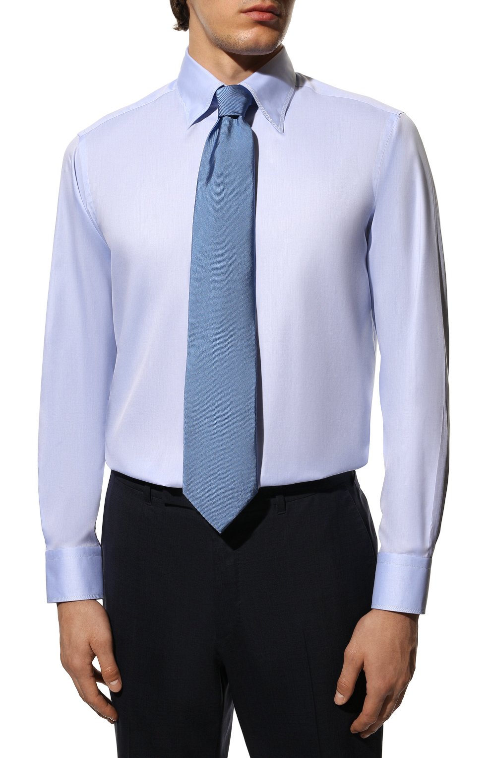 Хлопковая сорочка ZILLI голубого цвета по цене 89950 руб., арт. MFX-30803-51465/0007, фото 4 Хлопковая сорочка ZILLI, арт. MFX-30803-51465/0007, фото 4