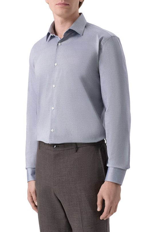 Хлопковая сорочка HUGO 50524842 Синий  50524842 Фото 3