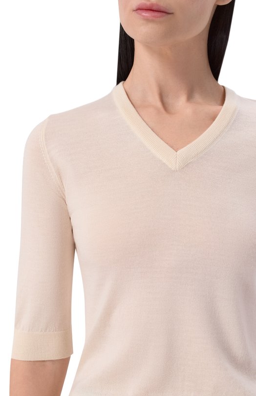 Пуловер из кашемира и шелка MVST M26.CSW.K413/JAIPUR Кремовый  M26.CSW.K413/JAIPUR Фото 5
