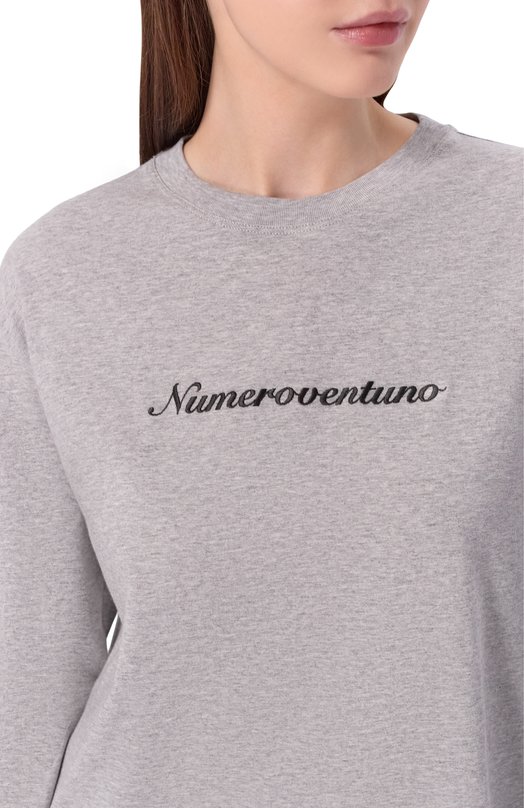 Хлопковый лонгслив N21 19I N2M0/F011/4157 Серый  19I N2M0/F011/4157 Фото 5