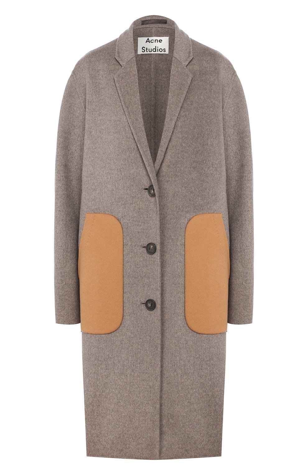 Шерстяное пальто ACNE STUDIOS серого цвета по цене 76550 руб., арт. A90165, фото 1 Шерстяное пальто ACNE STUDIOS, арт. A90165, фото 1