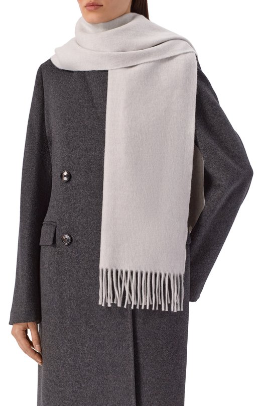 Кашемировый шарф Brunello Cucinelli MSCDVSW01 Серый  MSCDVSW01 Фото 2