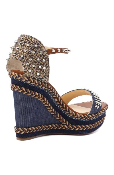 Текстильные босоножки CHRISTIAN LOUBOUTIN, арт. madmonica 120 denim/calf, фото 4