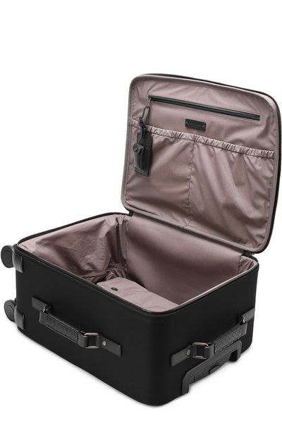 Текстильный дорожный чемодан на колесиках с кожаной отделкой BOTTEGA VENETA, арт. 445086/VAYE4, фото 3