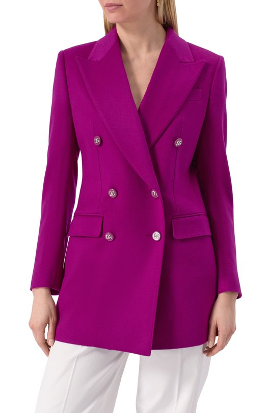 Кашемировый жакет Dolce & Gabbana F29GUT/FU2AX Фиолетовый  F29GUT/FU2AX Фото 3