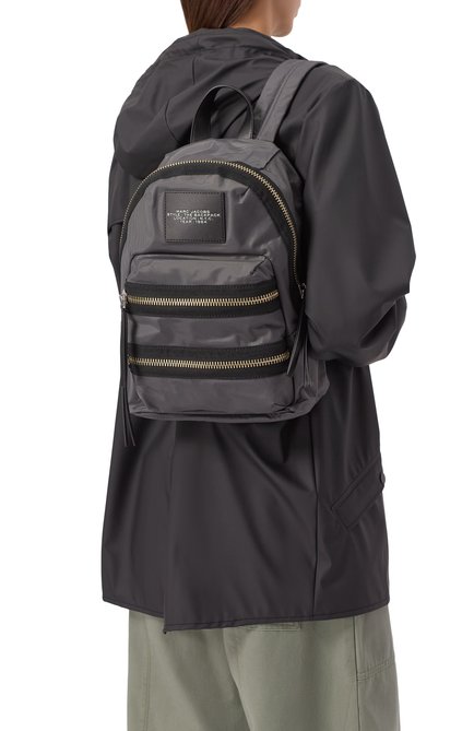 Женский рюкзак the backpack MARC JACOBS (THE) темно-серого цвета, арт. 2F3HBP029H02 | Фото 2 (Драгоценные камни: Проставлено; Размер: medium; Материал: Текстиль; Материал сплава: Проставлено)
