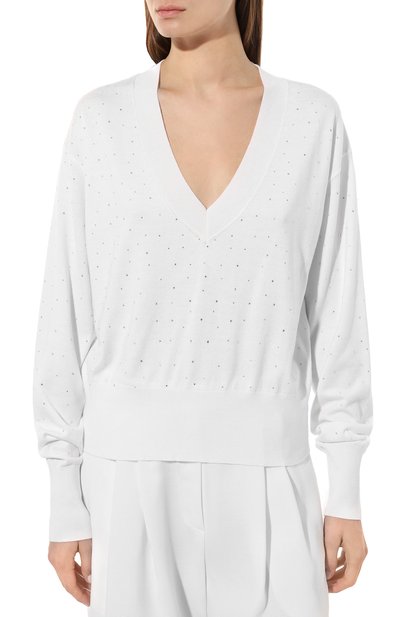 Пуловер из кашемира и шелка YANA DRESS белого цвета по цене 64000 руб., арт. 3-54-032-100С, фото 3 Пуловер из кашемира и шелка YANA DRESS, арт. 3-54-032-100С, фото 3