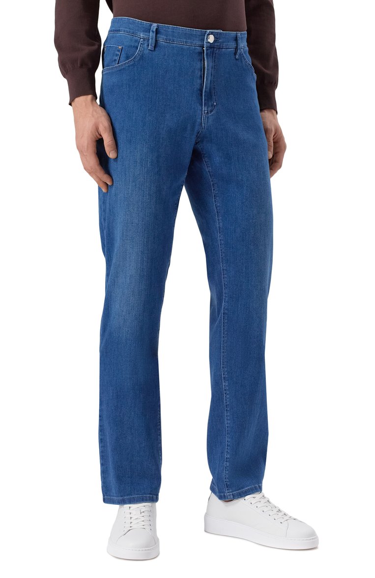 Мужские джинсы slim fit ZILLI синего цвета, арт. J5T002M0441VZA0V0 | Фото 3 (Материал внешний: Хлопок, Деним; Длина (брюки, джинсы): Стандартные; Силуэт М (брюки): Прямые; Стили: Классический; Кросс-КТ: Деним; Автоматизация ТО: Проставлено; Автоматизация состава: Проставлено; Детали: Делаве)