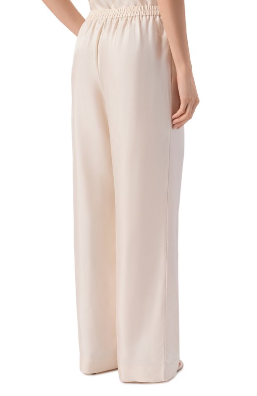 Шелковые брюки Loulou de Saison LARS Кремовый  LARS Фото 4